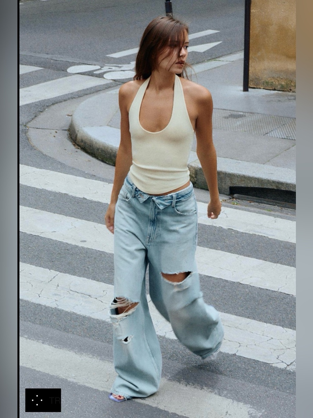 TRF MID-RISE FOLDED WAISTBAND JEANS